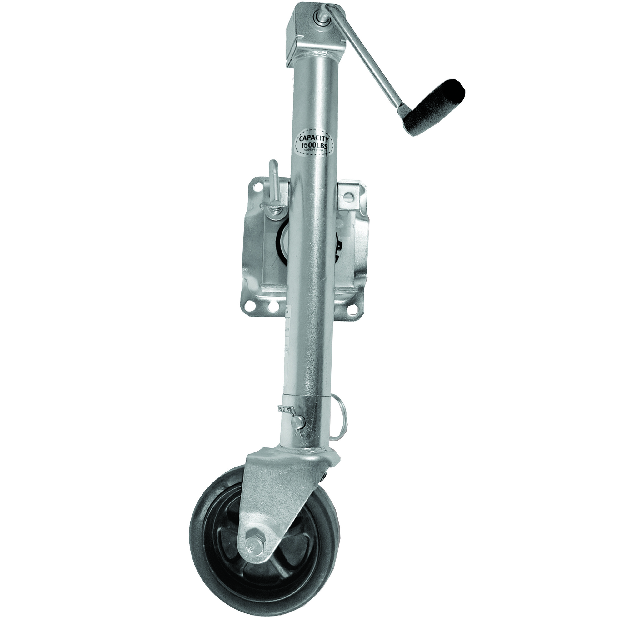 2-IN-1 TRAILER JACK, FLAT BASE OR WHEEL, 1500 LB.