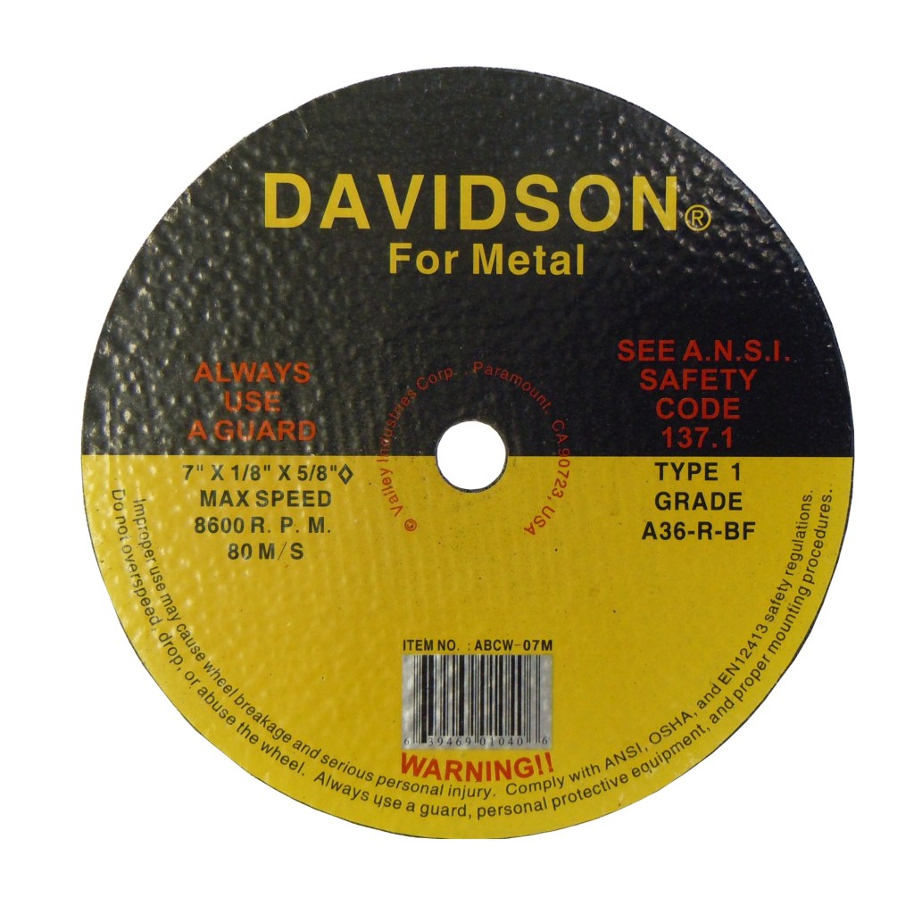 CUT-OFF WHEEL, METAL, 7" X 1/8" X 5/8"-DIAMOND