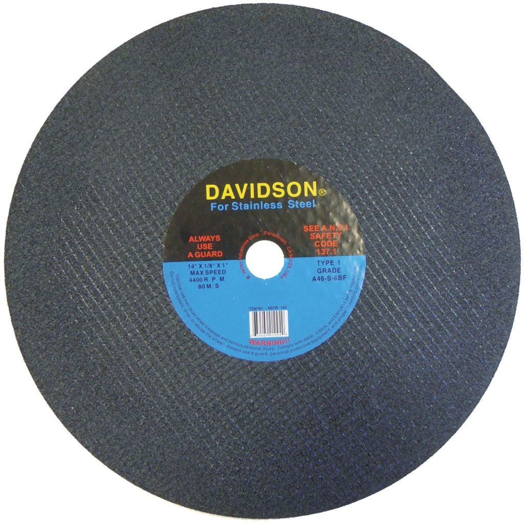 CUT-OFF WHEEL, STAINLESS, 14" X 1/8" X 1"