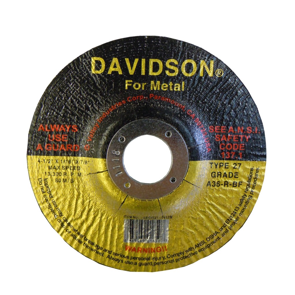 CUT-OFF WHEEL, TYPE 27, METAL, 4-1/2" X 1/16" X 7/8"