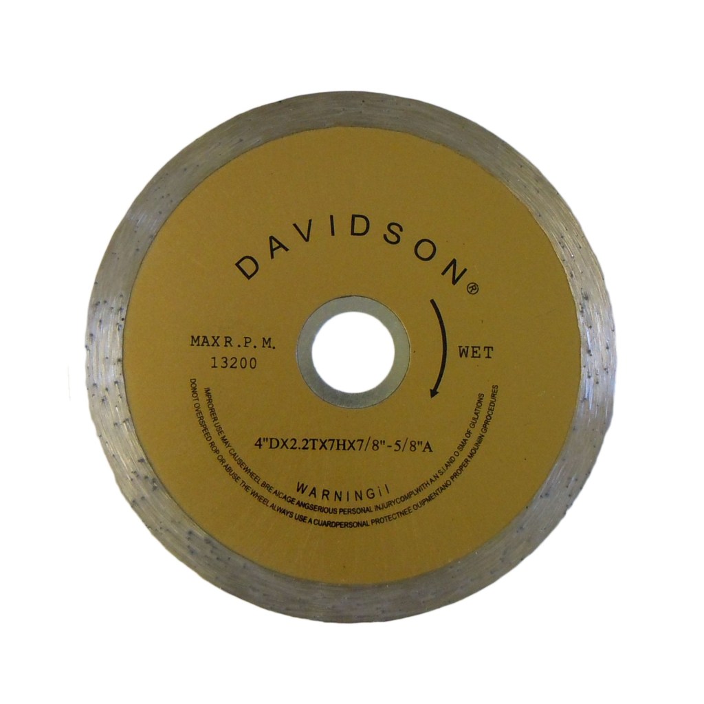 DIAMOND WHEEL, WET-CONTINUOUS RIM, 4", 5/8" ARBOR