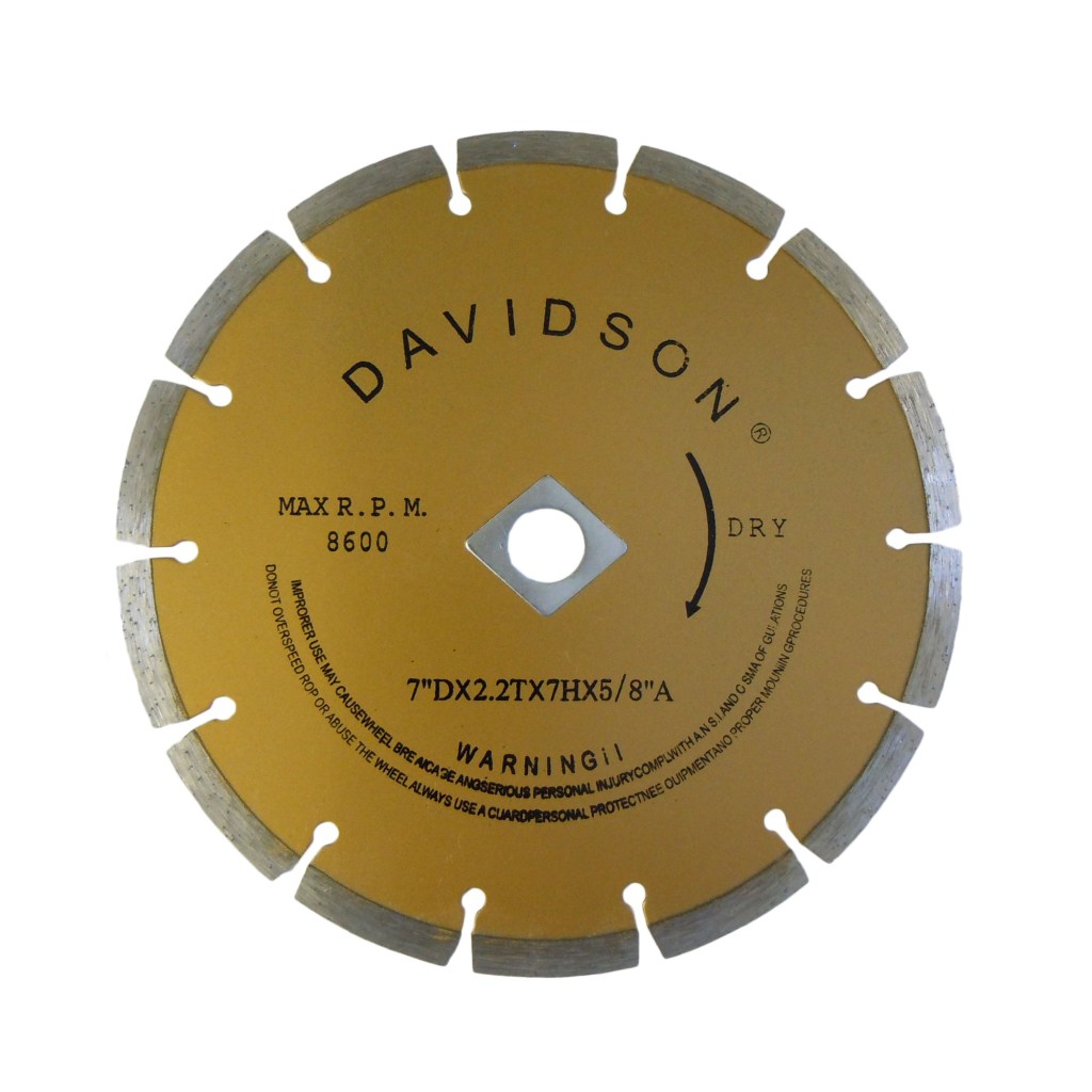 DIAMOND WHEEL, DRY-SEGMENTED, 7",  5/8" ARBOR