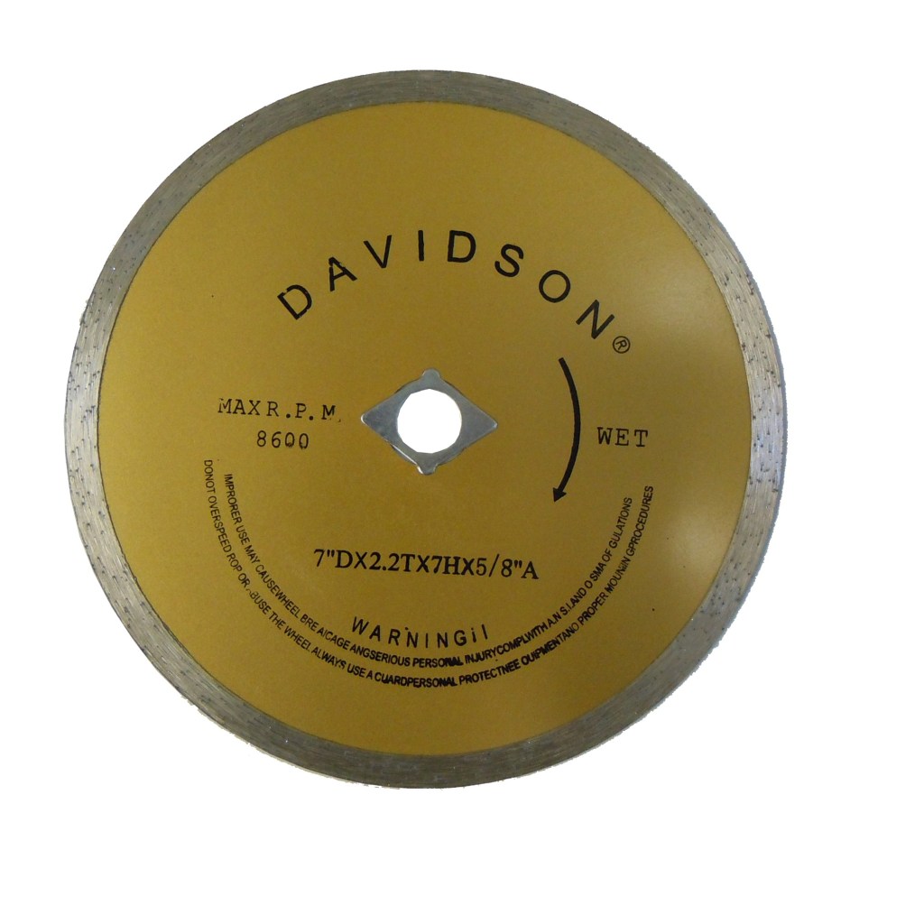 DIAMOND WHEEL, WET-CONTINUOUS RIM, 7", 5/8" ARBOR