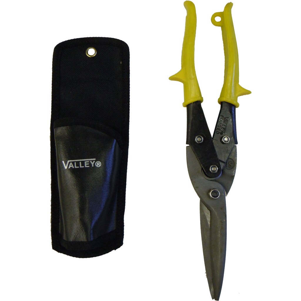 AVIATION TIN SNIP, 12", STRAIGHT, YELLOW, WITH POUCH