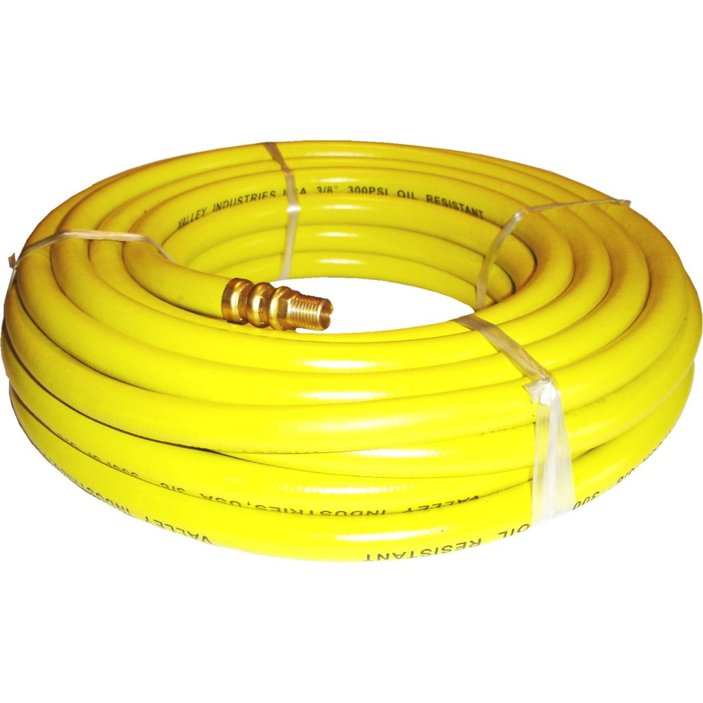 AIR HOSE, RUBBER, 3/8" X 25', 300 PSI W.P., YELLOW