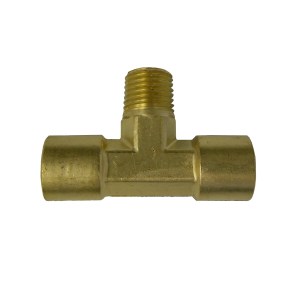 2 WAY AIR HOSE BRASS TEE SPLITTER, 1/4"