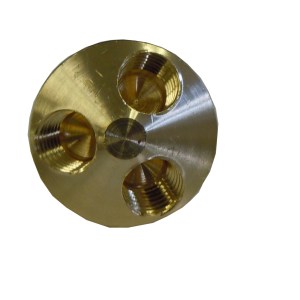 3 WAY BRASS AIR MANIFOLD, 1/4"