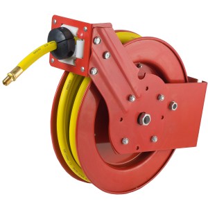 RETRACTABLE AIR HOSE REEL-3/8"X25 FT. RUBBER HOSE