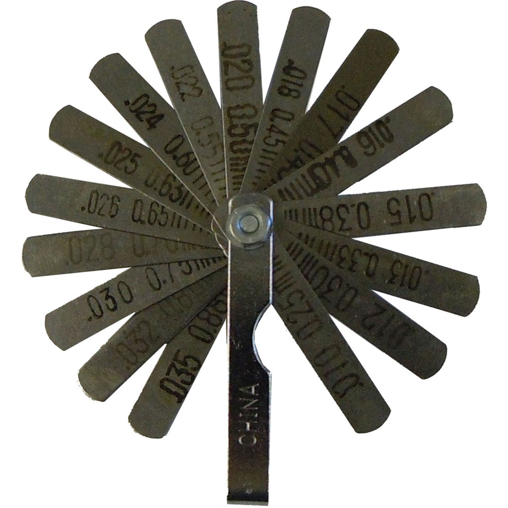 SPARK PLUG FEELER GAUGE, 1-3/4", 16 BLADES