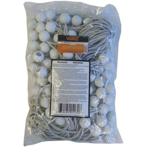 100 PC. 9" BALL BUNGEE SET - WHITE
