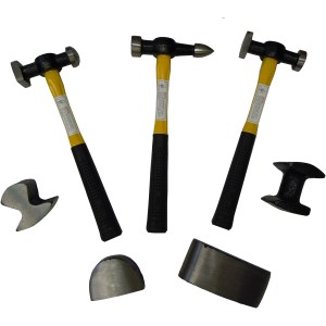 7 PC. AUTO BODY REPAIR KIT, F/G HANDLES, PVC BOX