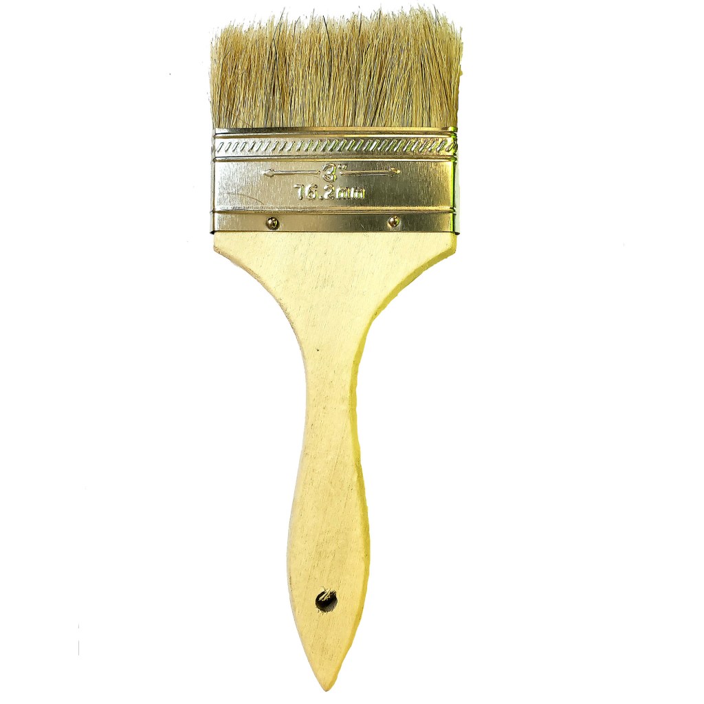 3" CHIP BRUSH, NATURAL BRISTLE, WOOD HANDLE