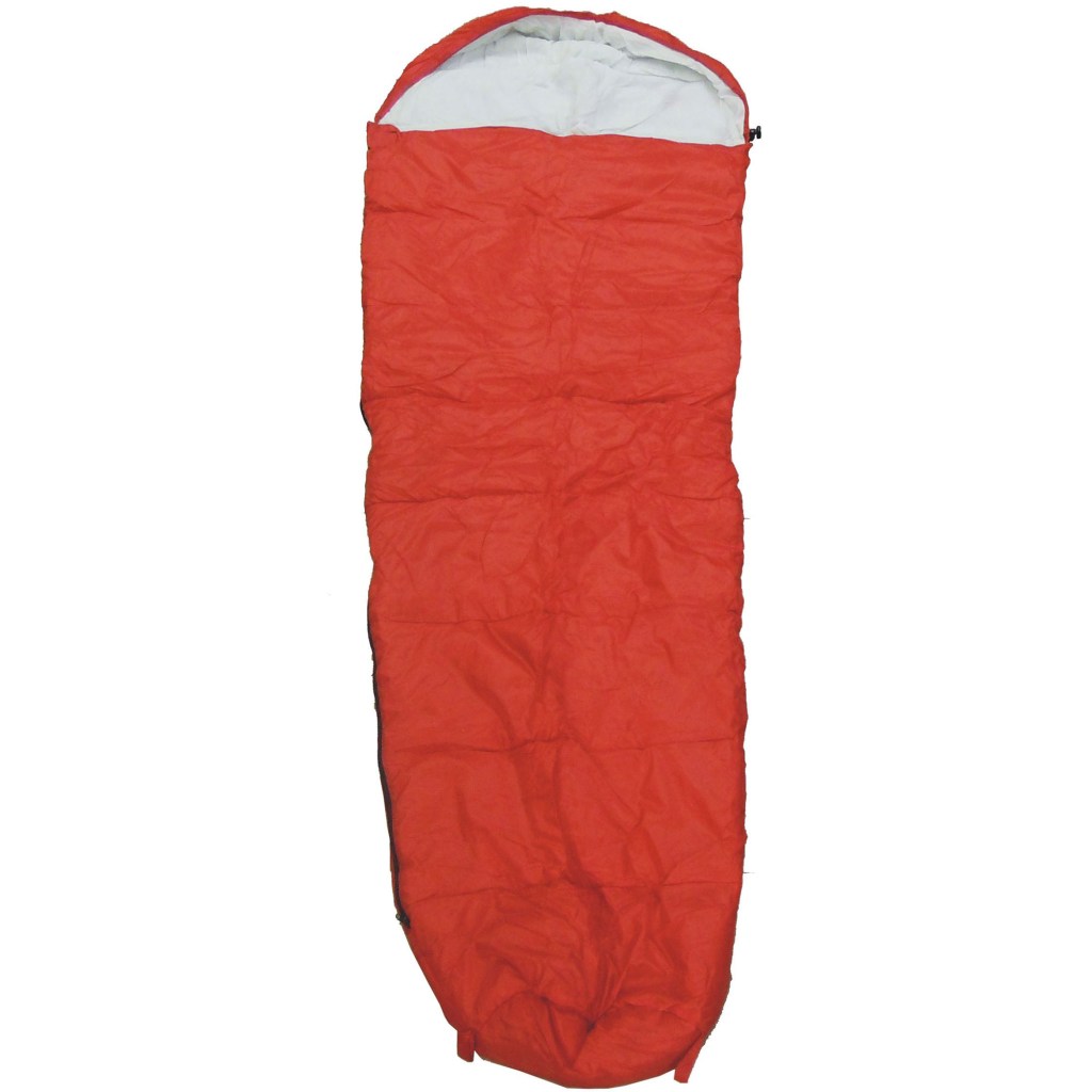 MUMMY SLEEPING BAG-RED 3 LB. FILL