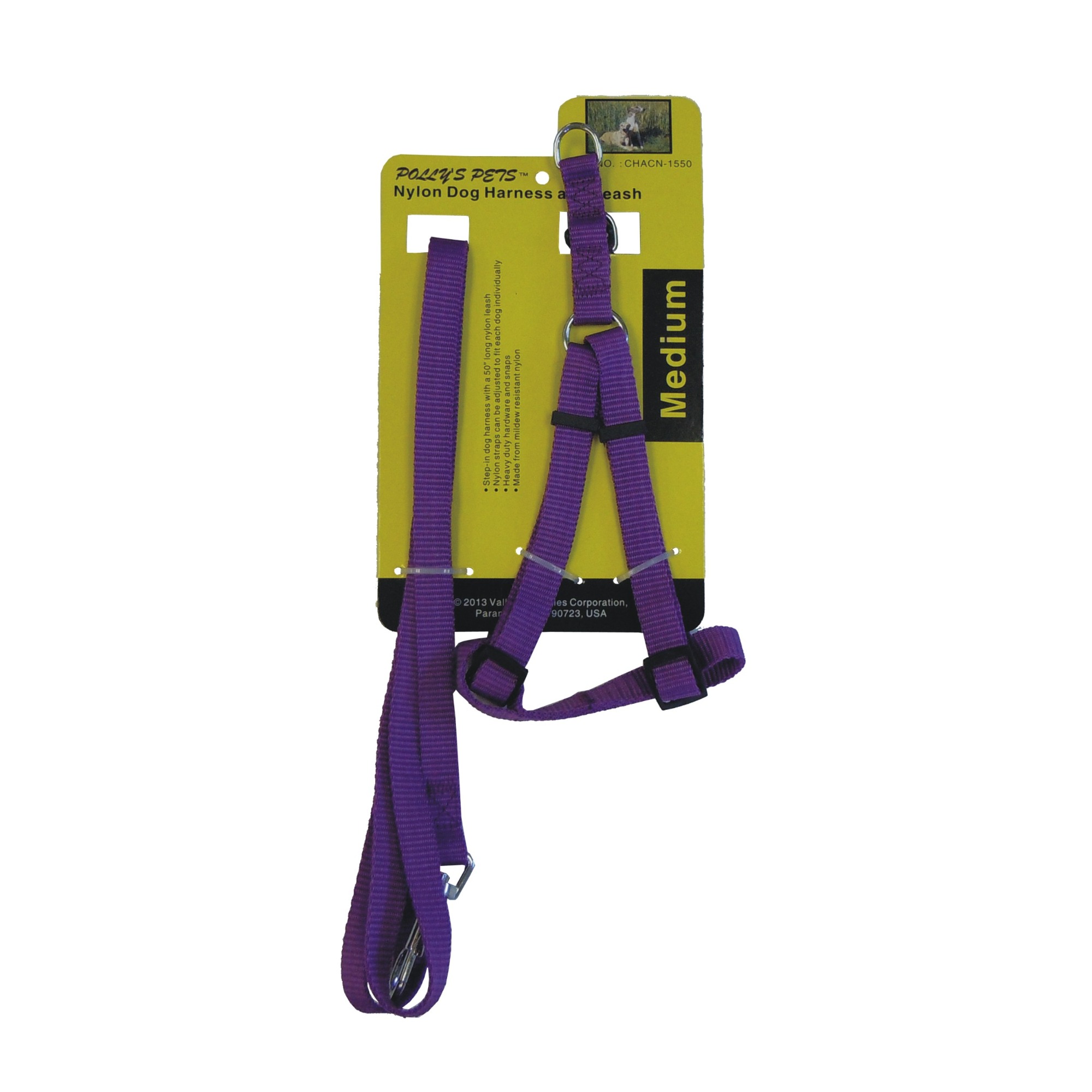 9/16" NYLON DOG HARNESS WITH 50" LEASH (MEDIUM)