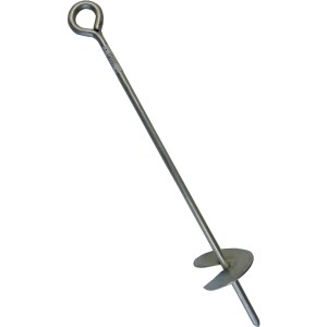 18" QUICK TIE DOWN STAKE, AUGER TYPE, CHROME FINISH