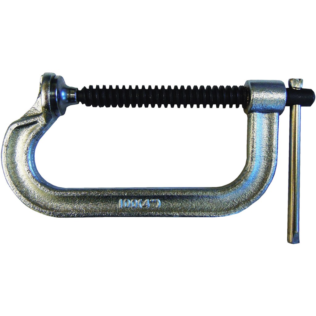 4" DROP FORGED C-CLAMP, CHROME SCREW, BLACK BODY