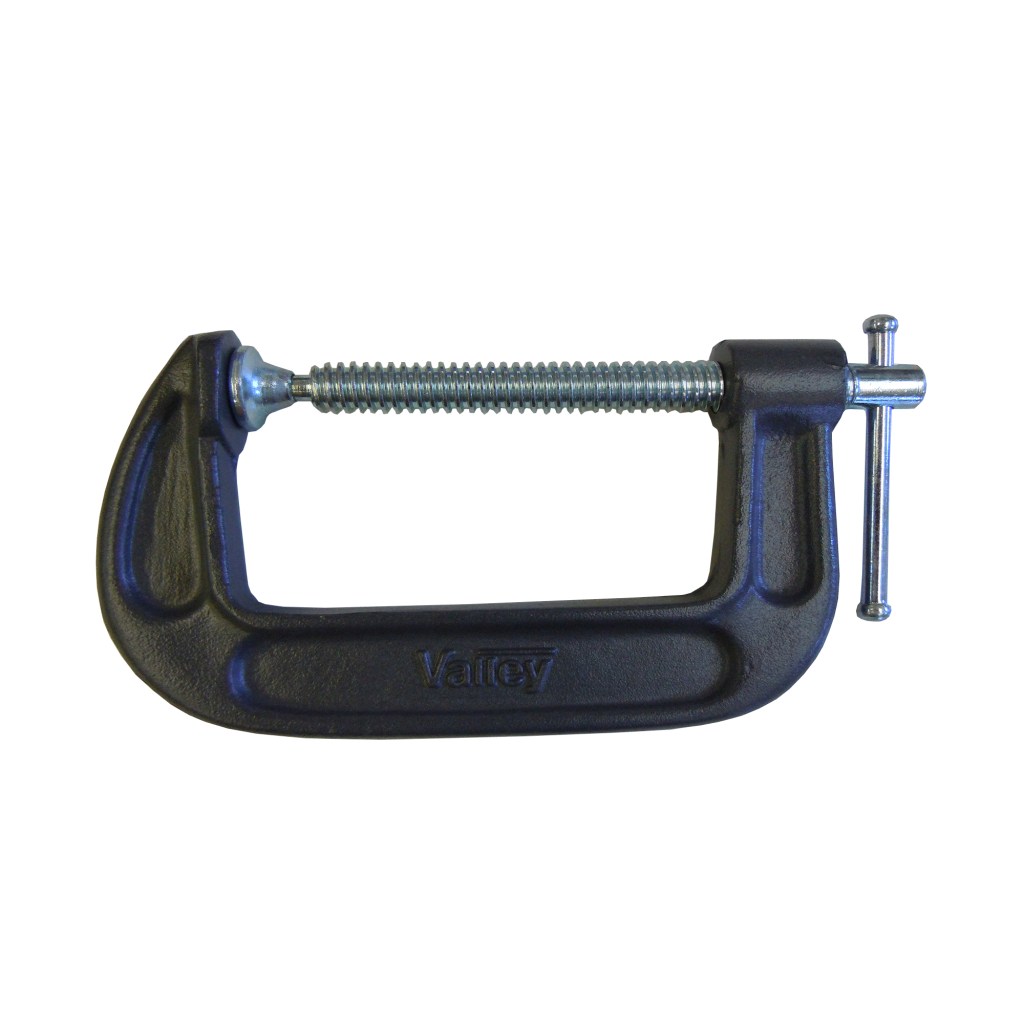 5" HEAVY DUTY C-CLAMP, CHROME SCREW, GREY BODY