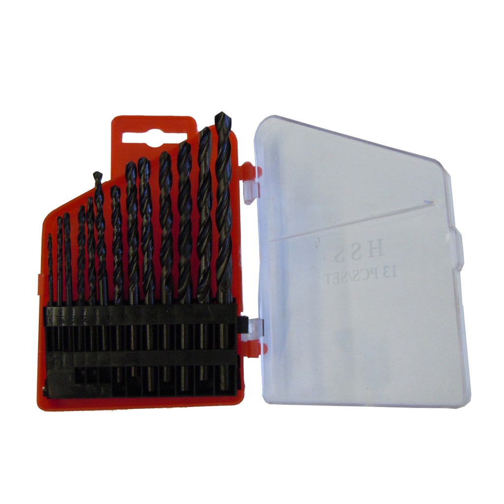 13 PC. DRILL BIT SET, CARBON STEEL, PVC INDEX