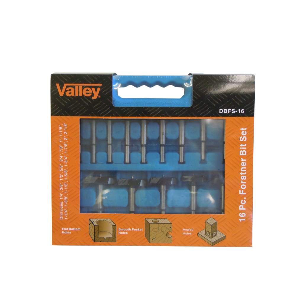 16 PC. FORSTNER BIT SET, HIGH SPEED STEEL, PVC INDEX