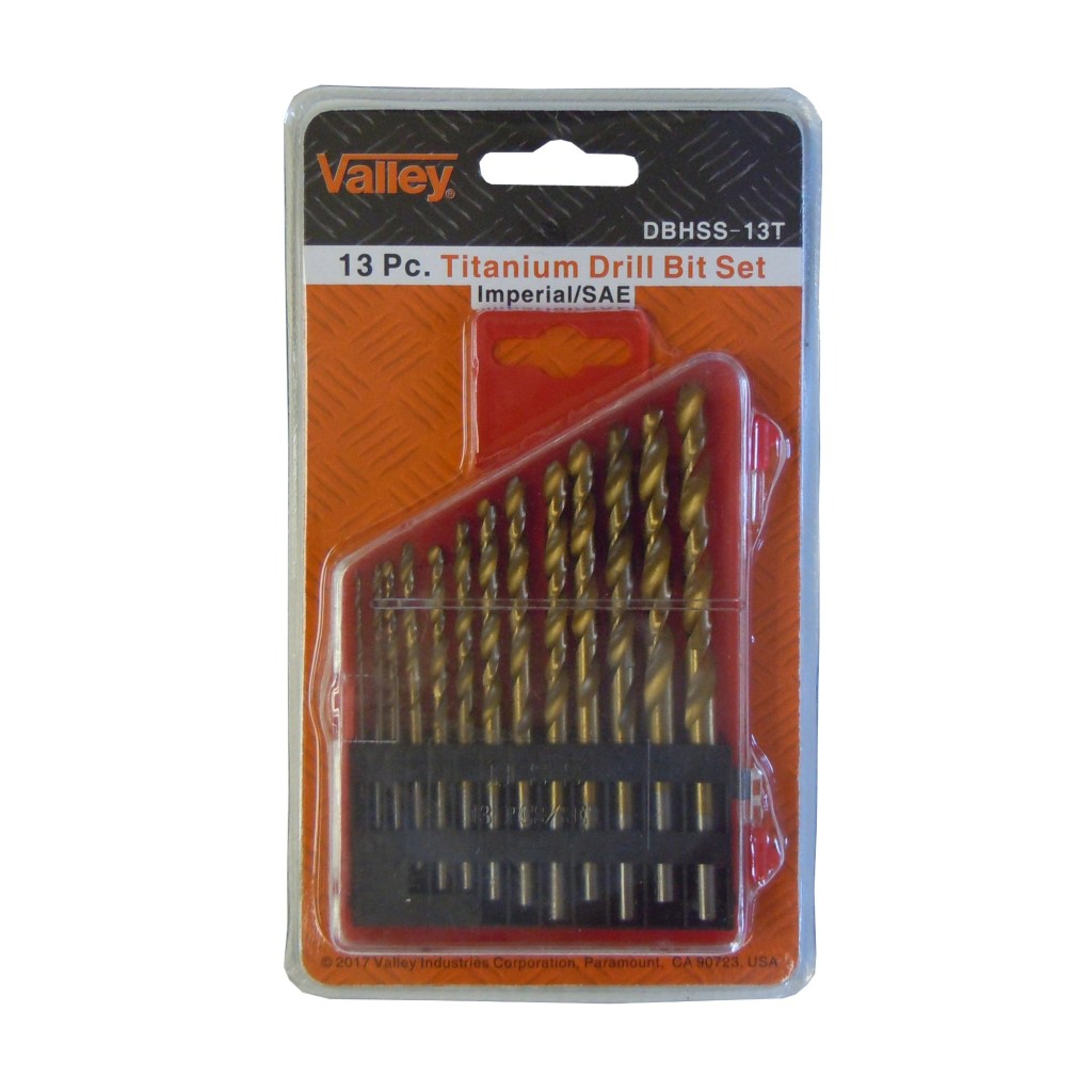 13 PC. DRILL BIT SET, HIGH SPEED STEEL/TITANIUM, PVC INDEX