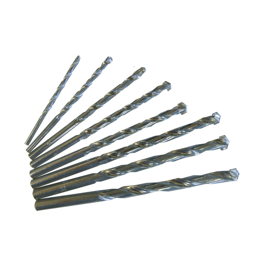 8 PC. MASONRY DRILL BIT SET, CARBIDE TIPPED