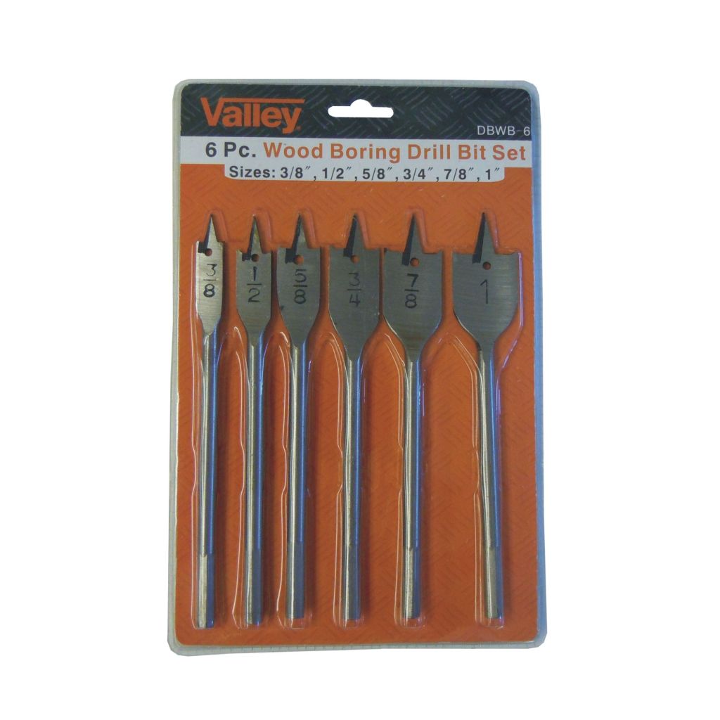 6 PC. WOOD BORING DRILL BIT SET, CARBON STEEL