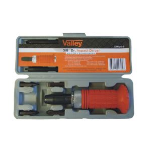 3/8" DR. IMPACT DRIVER WITH 6 BITS, BLOW MOLD CASE