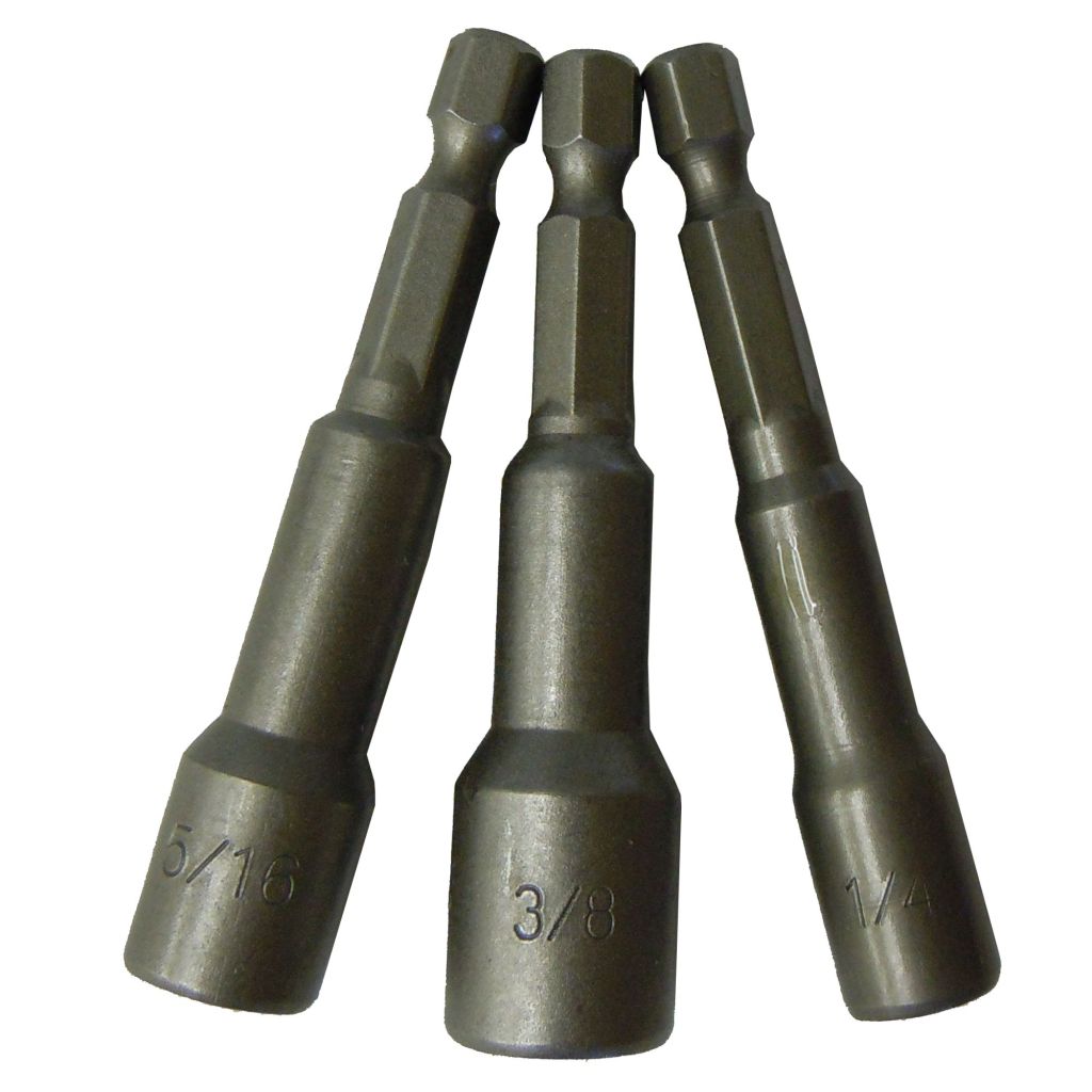 3PC. MAGNETIC POWER NUT DRIVER (1/4, 3/8, 5/16")
