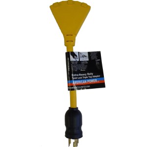 TWIST LOCK TO U-GROUND TRIPLE TAP ADAPTER (UL)