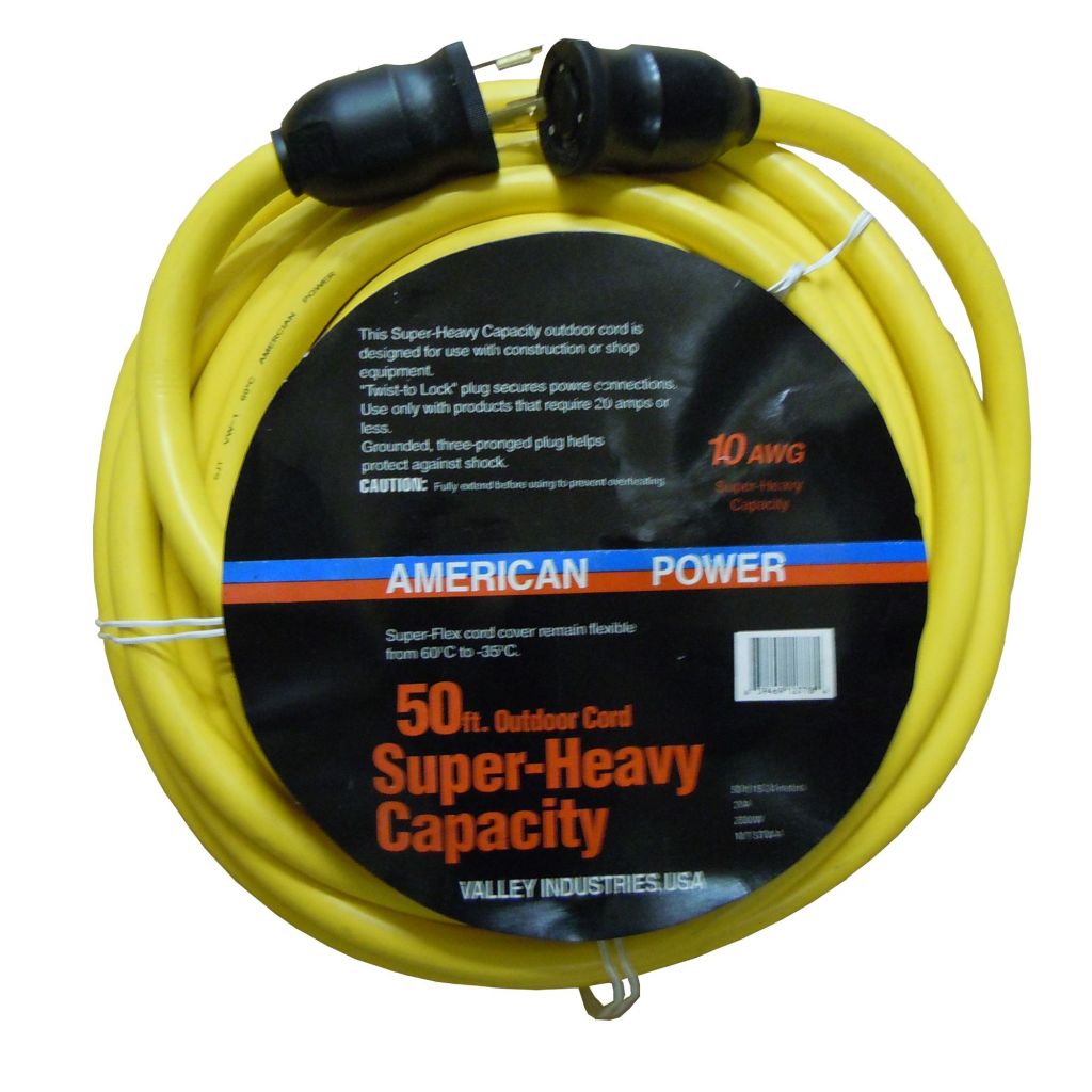 50 FT. 10/3 TWIST/LOCK EXTENSION CORD, YELLOW