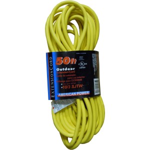 50 FT. 10/3 OUTDOOR EXTENSION CORD, YELLOW (UL)