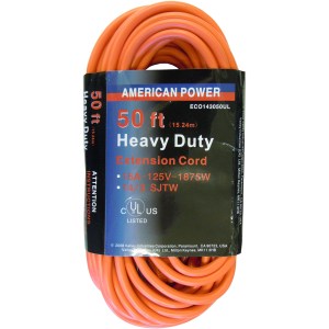 50 FT. 14/3 OUTDOOR EXTENSION CORD, ORANGE (UL)
