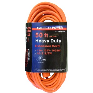 50 FT. 16/3 OUTDOOR EXTENSION CORD, ORANGE (UL)