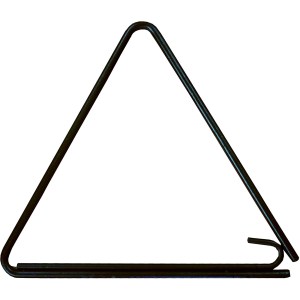 12"  TRIANGLE DINNER BELL, BLACK WITH CLANGOR