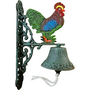 5" CAST DOOR BELL - ROOSTER MOTIF