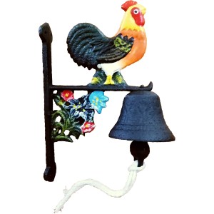 3" CAST DOOR BELL - ROOSTER MOTIF