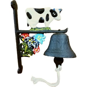 3" CAST DOOR BELL - HOLSTEIN COW MOTIF