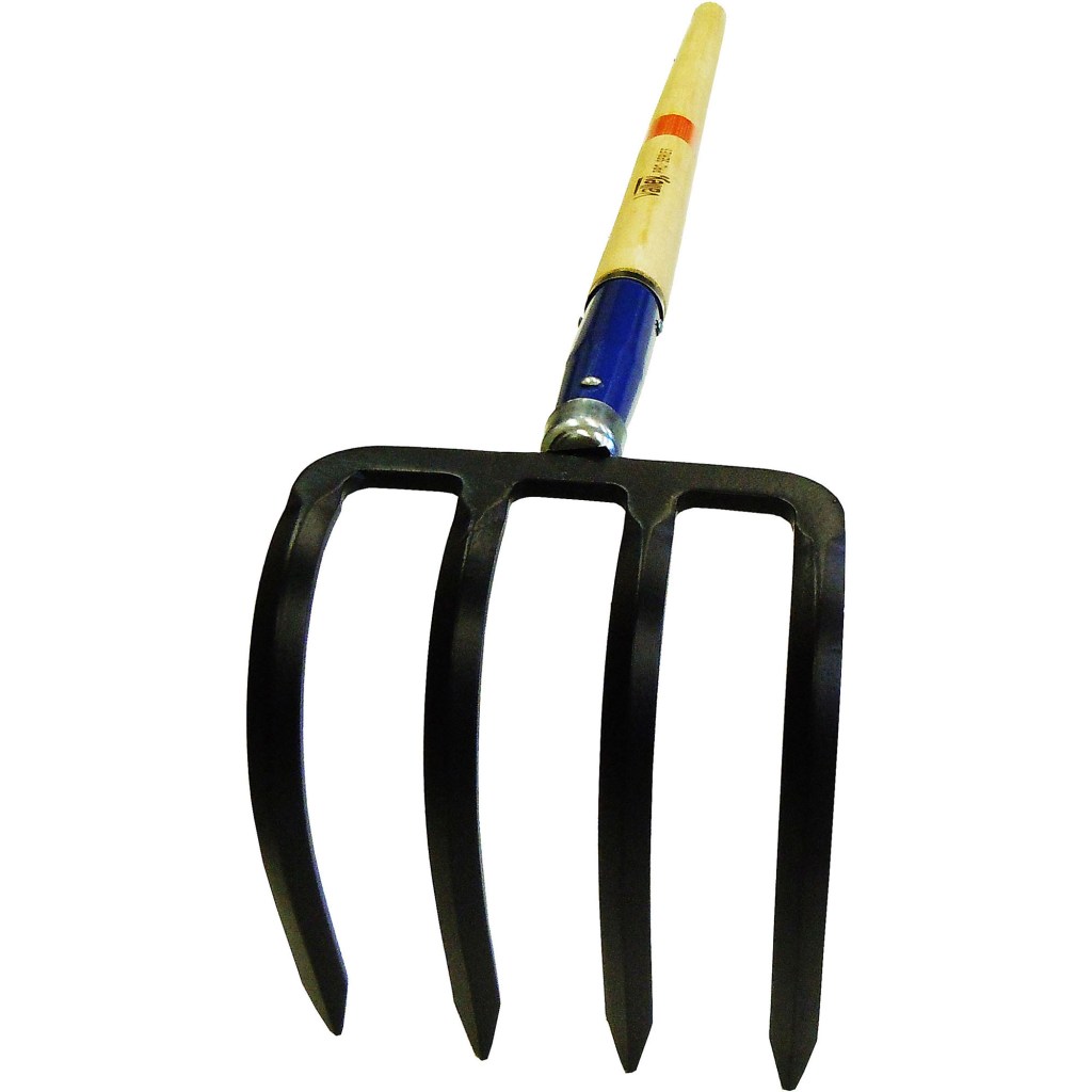 4 TINE POTATOE HOOK / REFUSE HOOK CLEANER, 60" HARDWOOD HANDLE