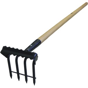 4 TINE SCUFFLE HOE/CULTIVATOR, 1-1/8" X 54" HARDWOOD HANDLE