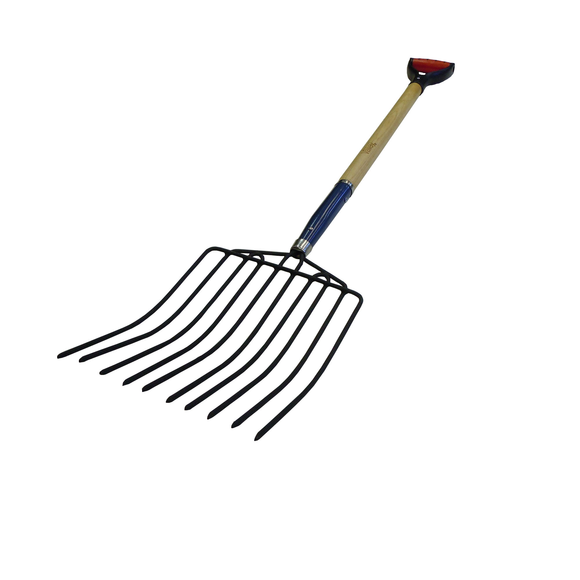 10 TINE MANURE/BEDDING FORK, 30" WOOD HANDLE, D-GRIP