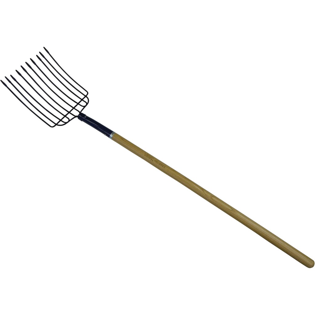 10 TINE MANURE/BEDDING FORK, 48" WOOD HANDLE