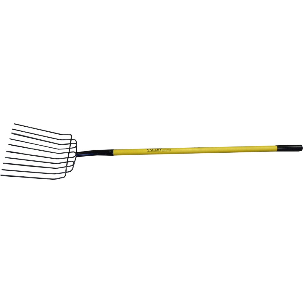 10 TINE MANURE/BEDDING FORK, 48" FIBERGLASS HANDLE