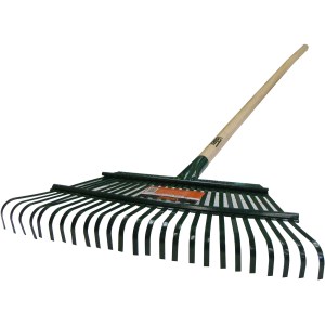 18" X 25T PRO LAWN RAKE, 54" HARDWOOD HANDLE (ALL STEEL)