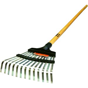 8" X 13T FLEX SHRUB RAKE, 54" HARDWOOD HANDLE, STAINLESS TINES