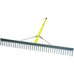 36" ALUMINUM LANDSCAPE RAKE, 72" FIBERGLASS HANDLE, KD