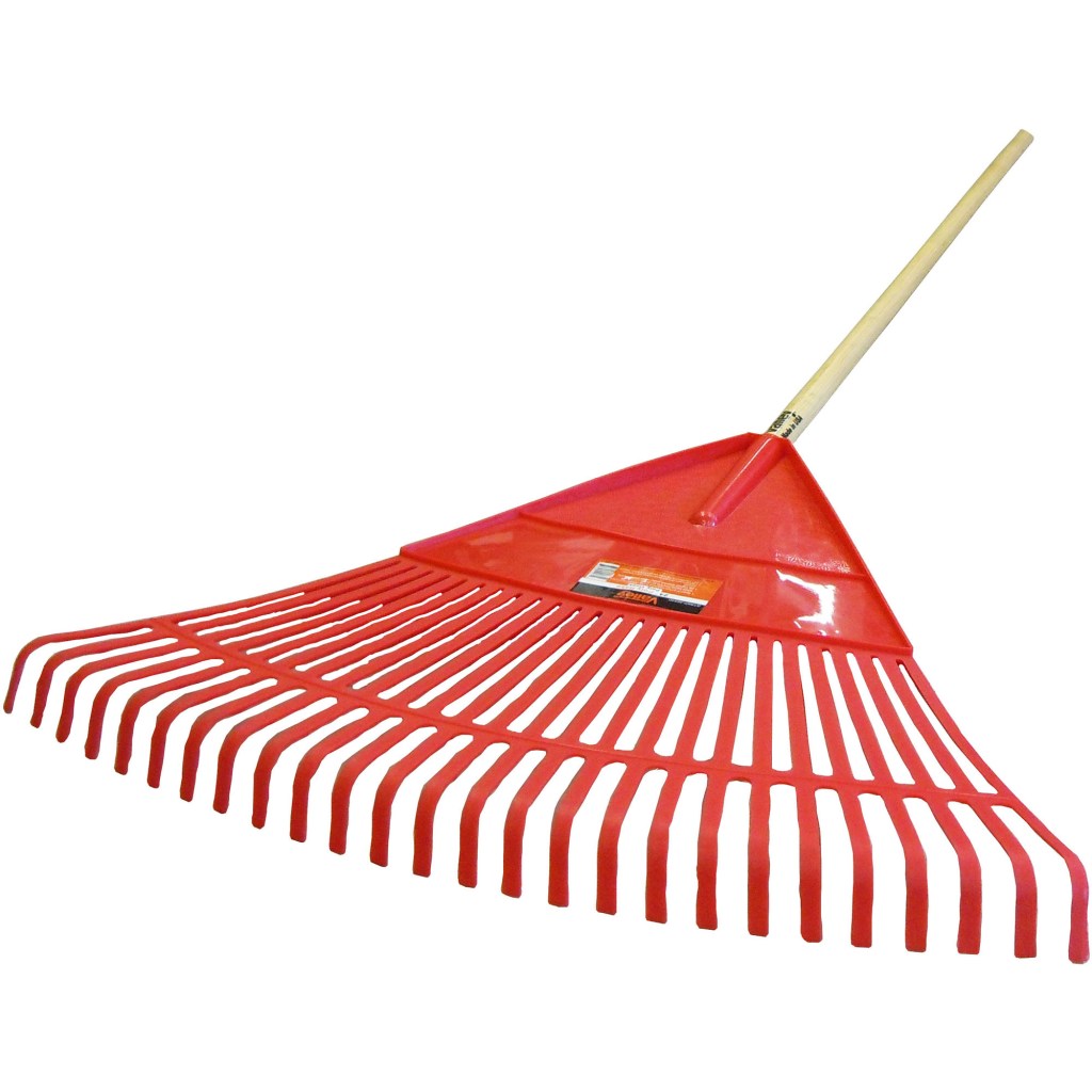 24" X 26T POLY RAKE, 54" HARDWOOD HANDLE (K-D) PROMO