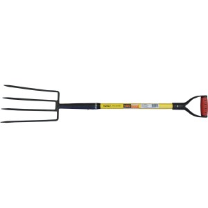 4 TINE SPADING FORK, 30" D-GRIP FIBERGLASS HANDLE