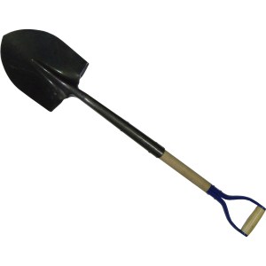#2 ROUND SHOVEL, 15" XL SOCKET, 30" STEEL D-GRIP ASH HANDLE (USA)