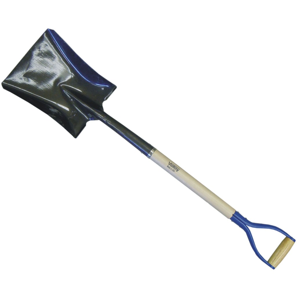 SQUARE SHOVEL, 30" STEEL D-GRIP ASH HANDLE (USA)