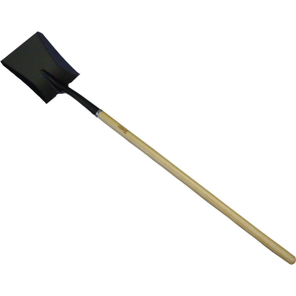 SQUARE SHOVEL, 48" WOOD HANDLE